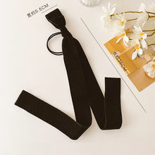 Load image into Gallery viewer, Long Black Velvet Bow Hair Tie
